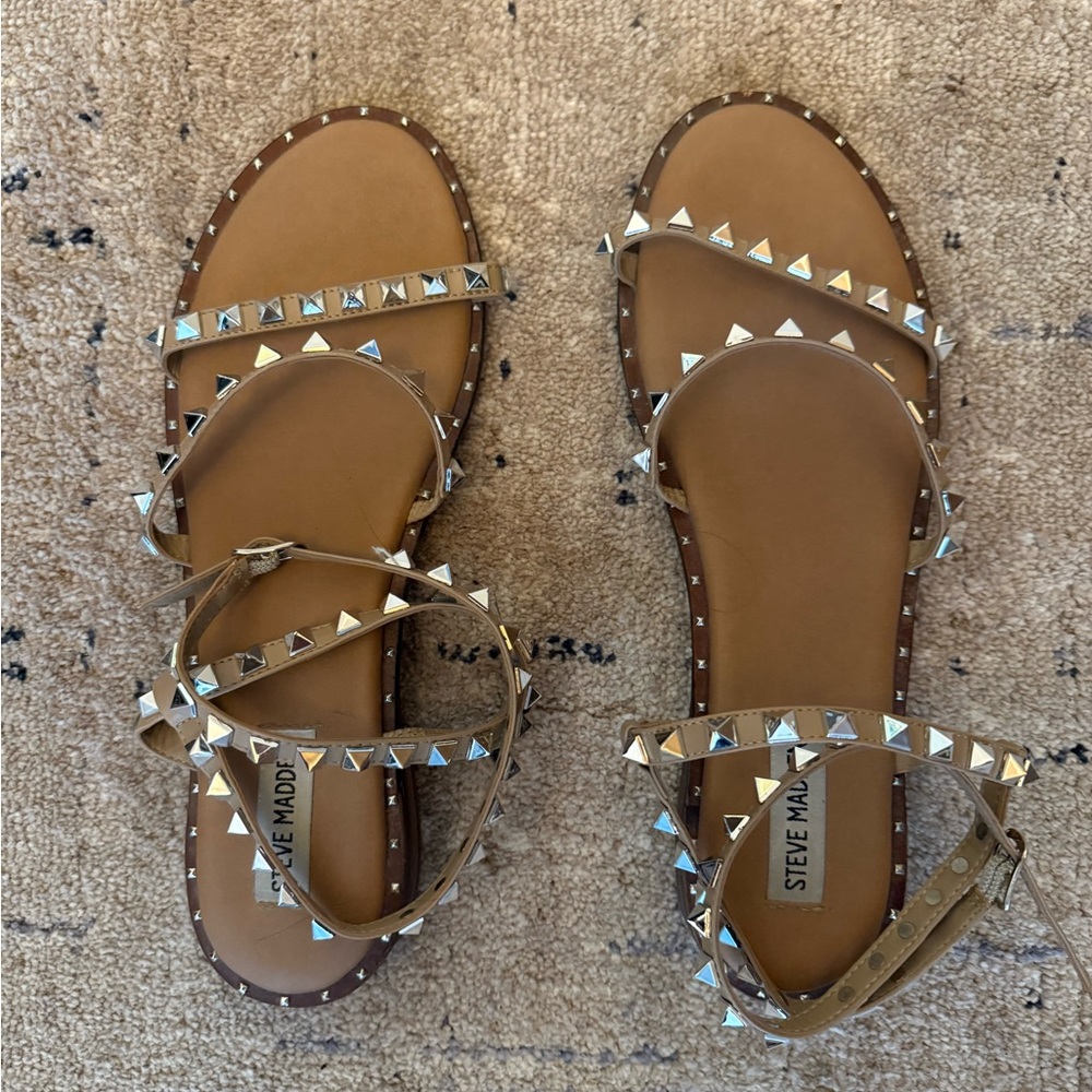 Steve Madden Tan Studded Sandals